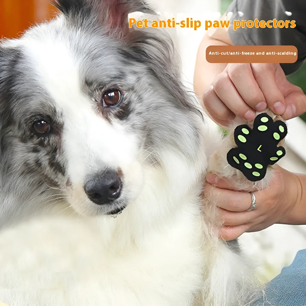 Breathable invisible silicone cloth dog claw pad footsticker 8-pack S M sizes