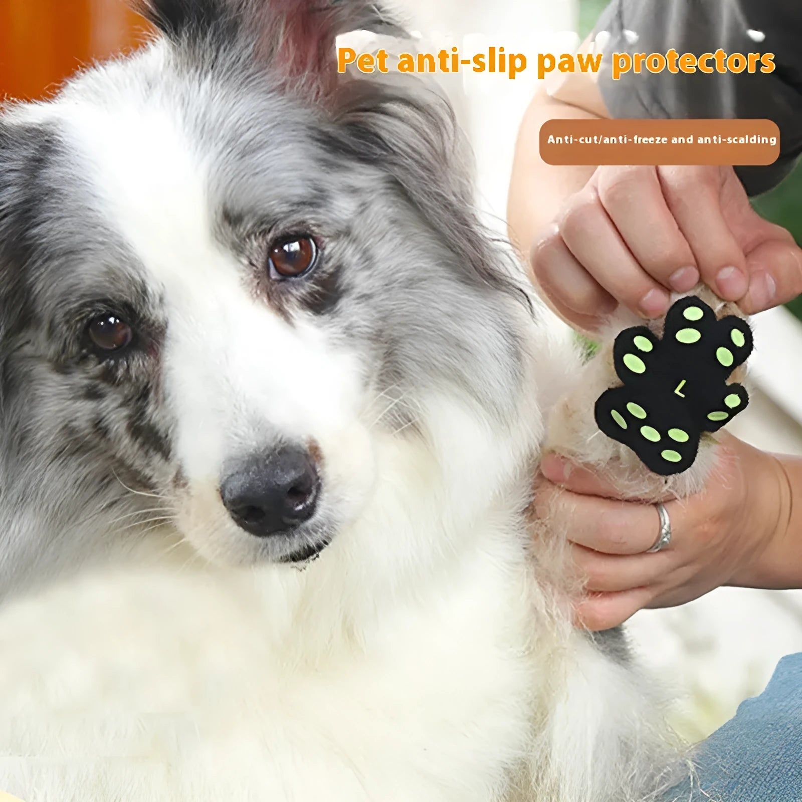Breathable invisible silicone cloth dog claw pad footsticker 8-pack S M sizes