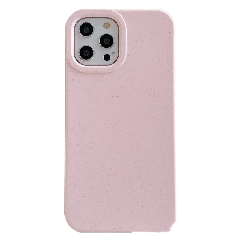 Degradable wheat straw composite phone case for iPhone models showing colour options