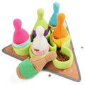 Pet puzzle play bowling toy set in polar fleece with sounding feature, 34.5x34.5cm