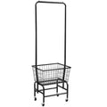 Single rod iron pulley storage car for wardrobe clothes organisation in white or black colour