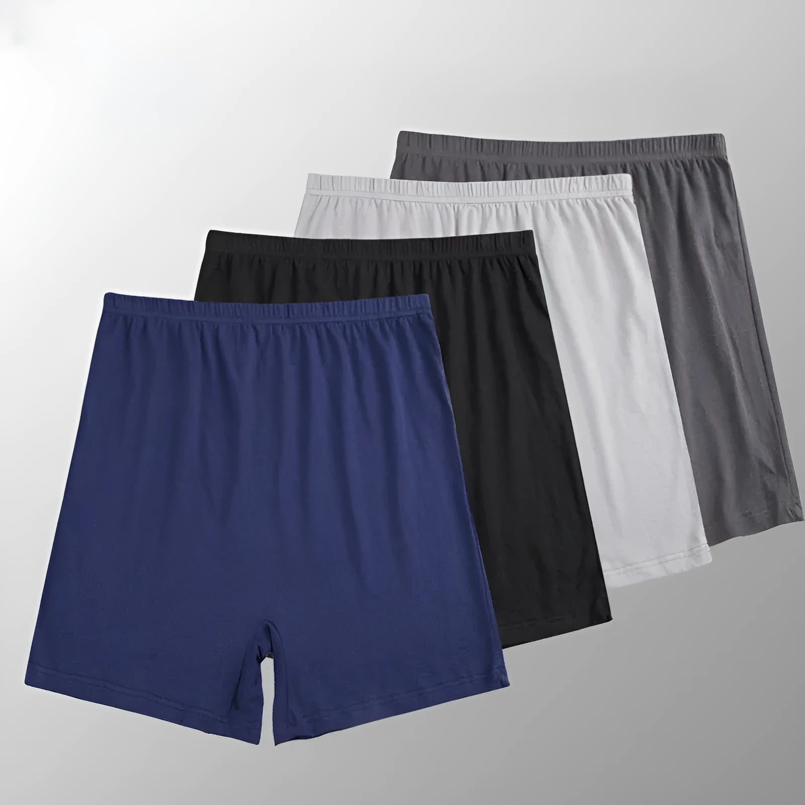 Men's solid colour modal boxer shorts on a white background, showing high waistband.