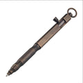 Vintage brass tactical pen with hexagonal bolt shaping, 13cm length, brass natural colour finish