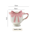 Original girl heart bow design ceramic mug in white powder or black pink colour with 301-400ml capacity