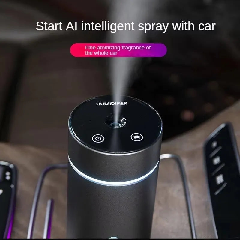 A6 aluminium car humidifier diffuser with 260ml tank and LED light