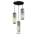 LED industrial style crystal droplight in black finish for bedroom or dining room use