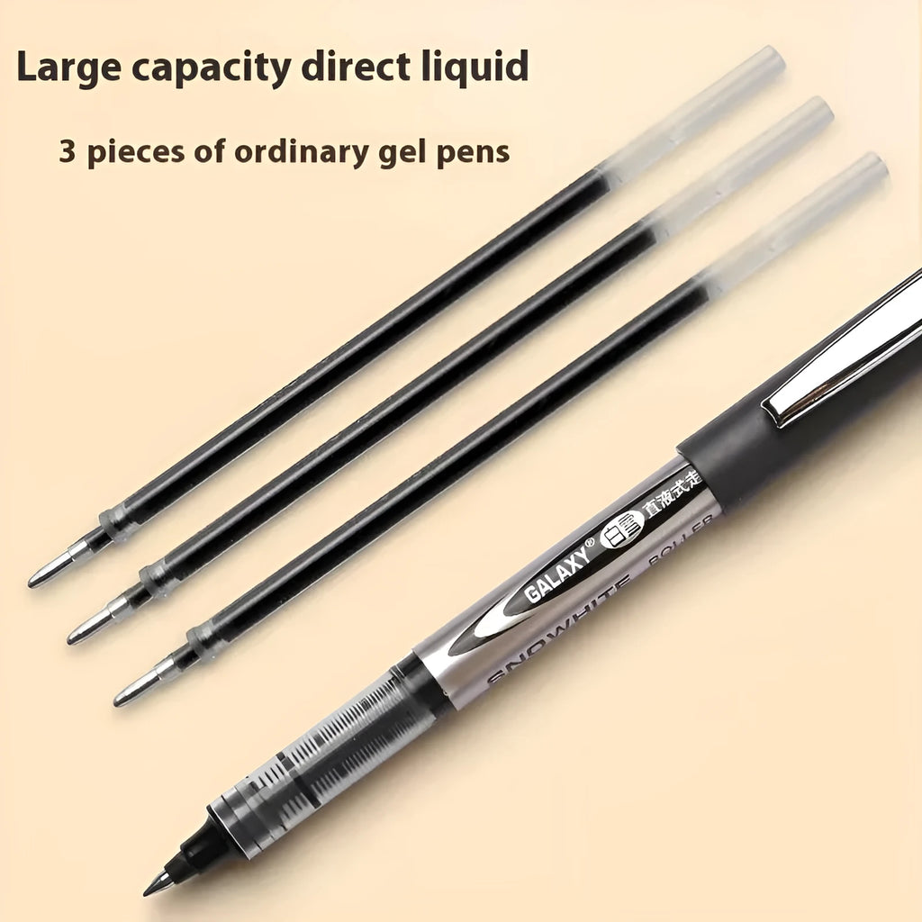 Box of twelve water-based quick-drying signature pens with 0.5mm fine tips in assorted ink colours.