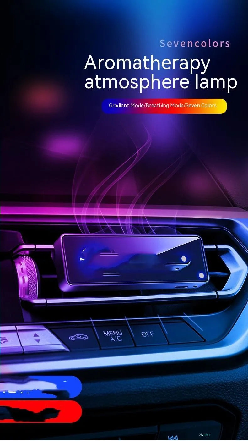 Black LED automobile aromatherapy air vent perfume diffuser with USB cable and fragrance sticks