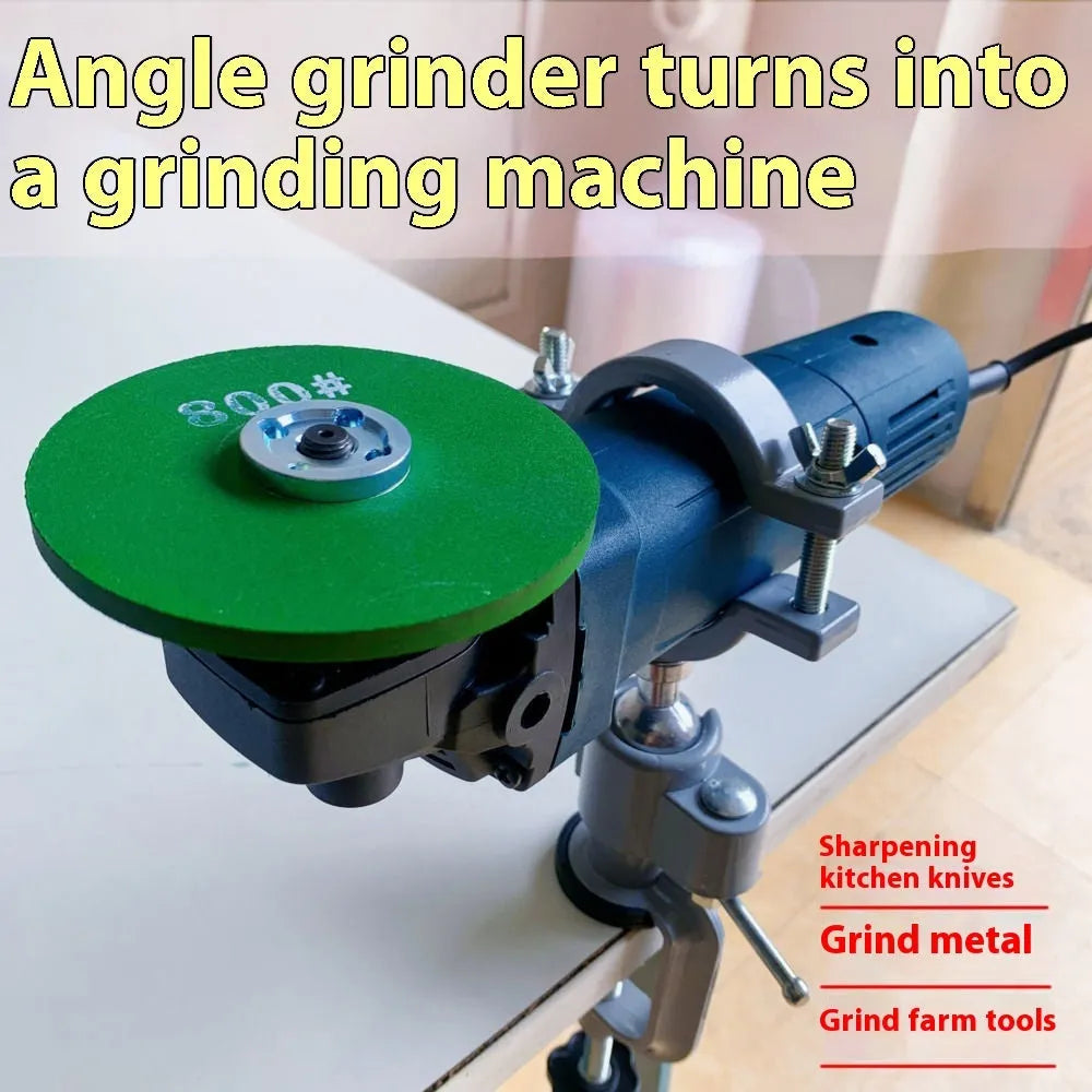 Small flat 360-degree rotating clamp-on bench vise made of tungsten steel on a workbench