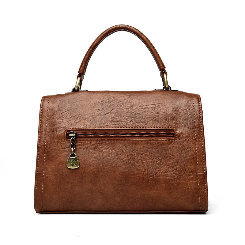 Women's one-shoulder crossbody bag in retro design with soft PU construction