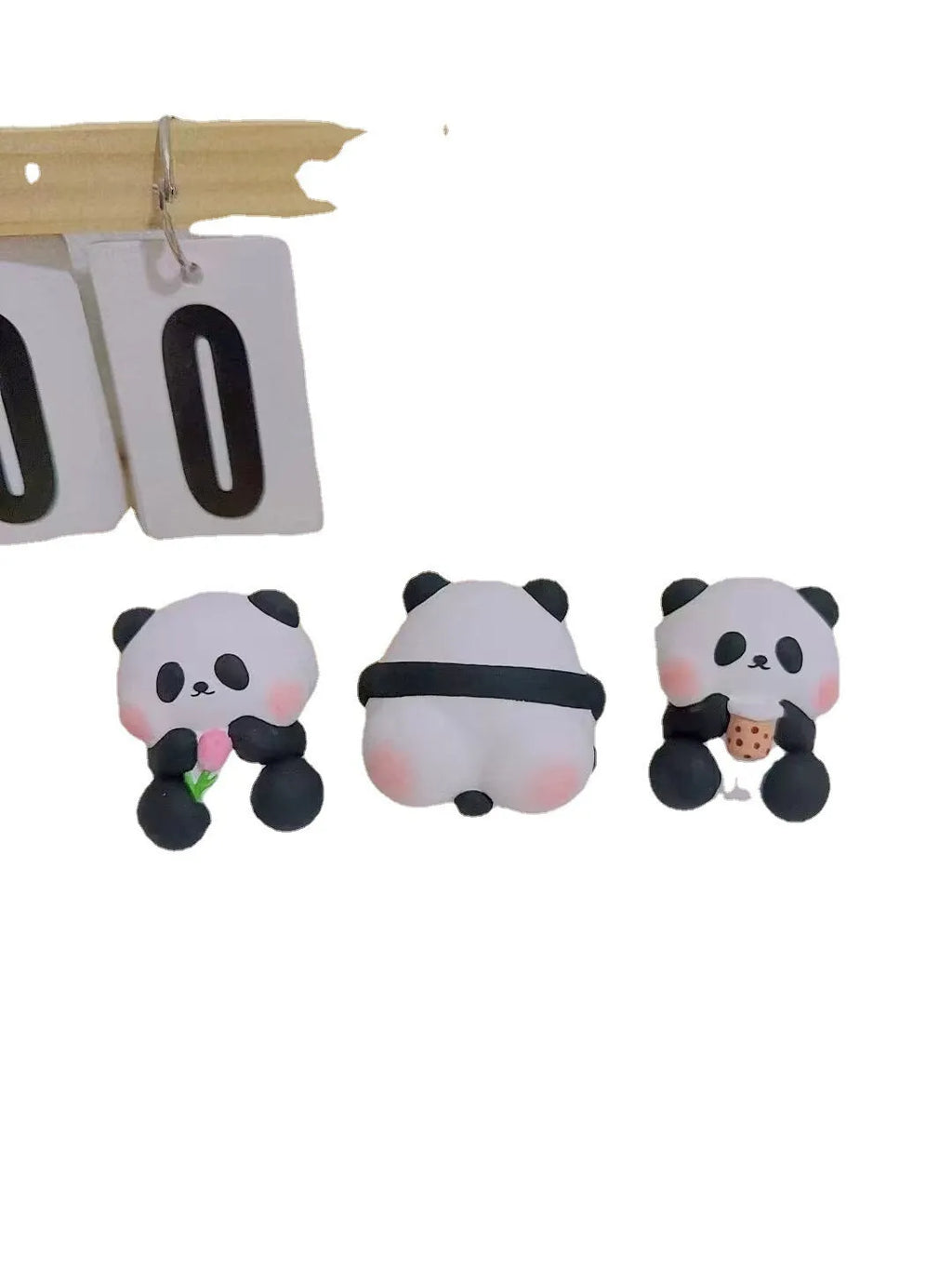 Cute panda car vent perfume decoration with three styles: milk tea, flower, back panda