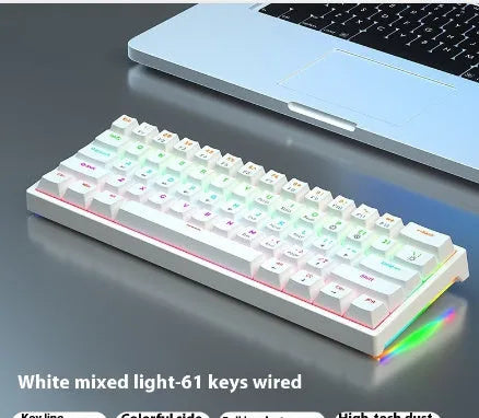 61-key compact mechanical keyboard with wired hot-plug design in multiple colour options