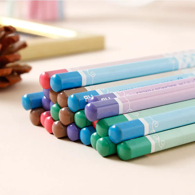 Basswood six-angle pencil with HB refill showing geometric barrel design