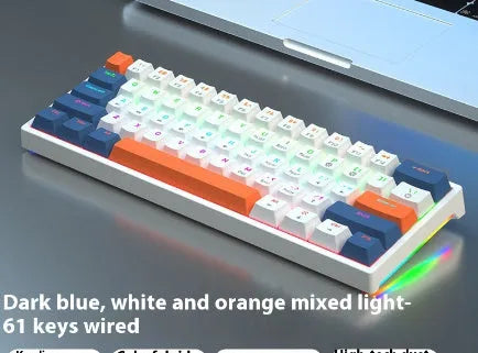 61-key compact mechanical keyboard with wired hot-plug design in multiple colour options