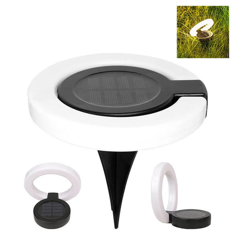 Outdoor waterproof folding aperture solar underground light with 19mm thin profile and 5 lumens