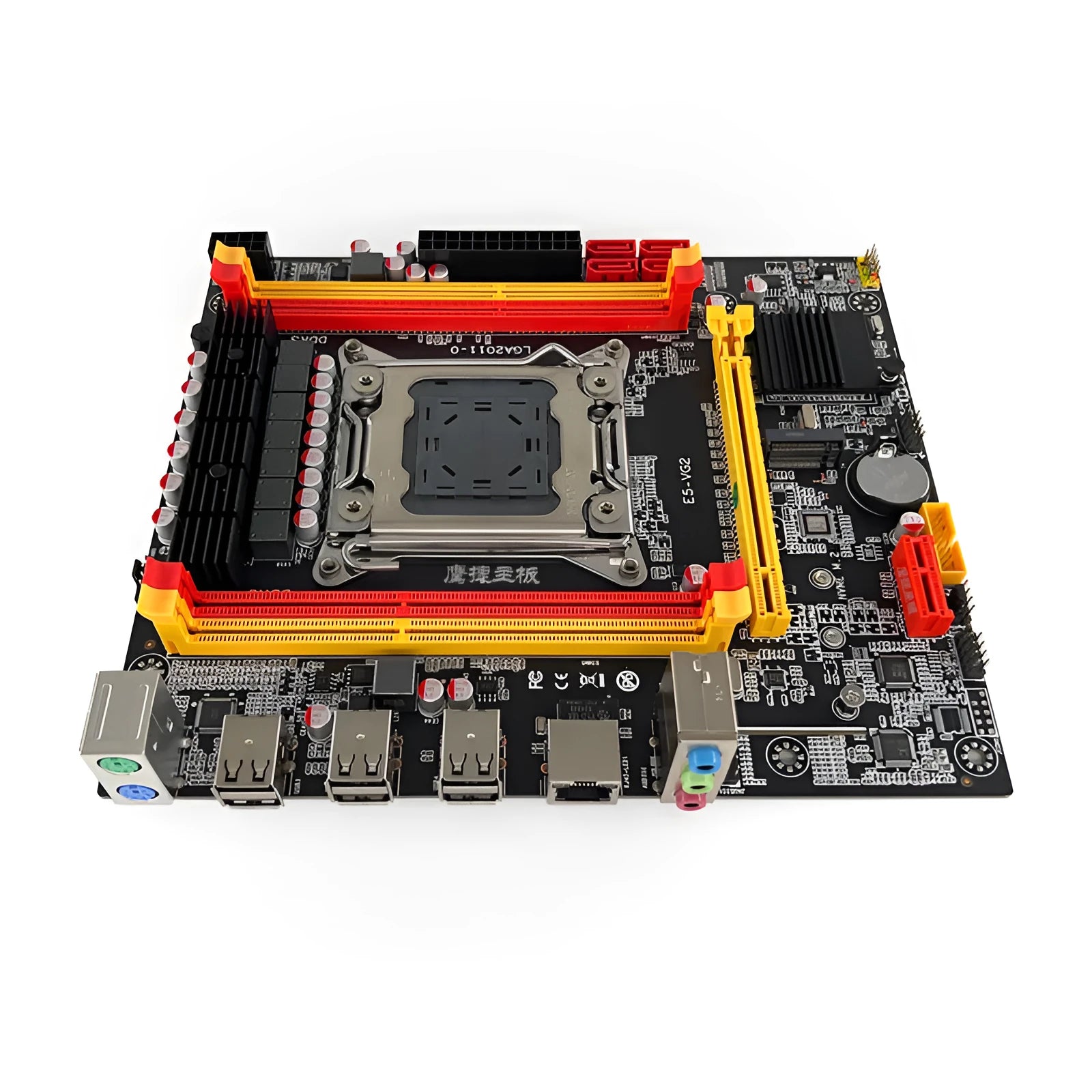 X79-VG2 desktop motherboard with LGA 2011 CPU socket, PCIe 16X slot, DDR3 memory slots, and M.2 connector.
