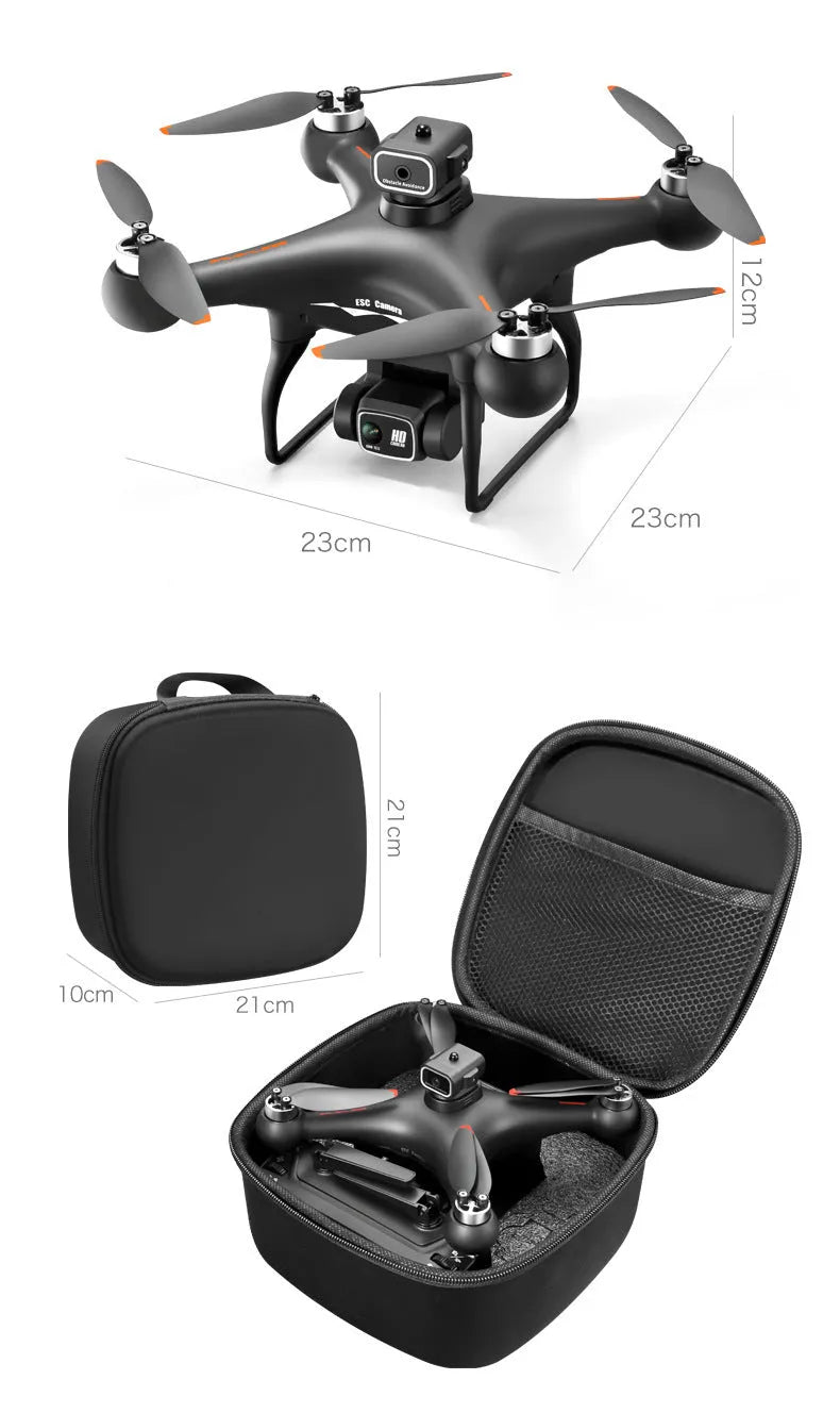 S116 black and white brushless quadcopter drones with four-propeller design and HD camera.