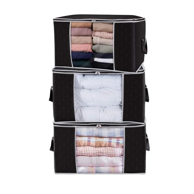 Non-woven fabric quilt storage organiser bags in multiple sizes and colours for wardrobe organisation