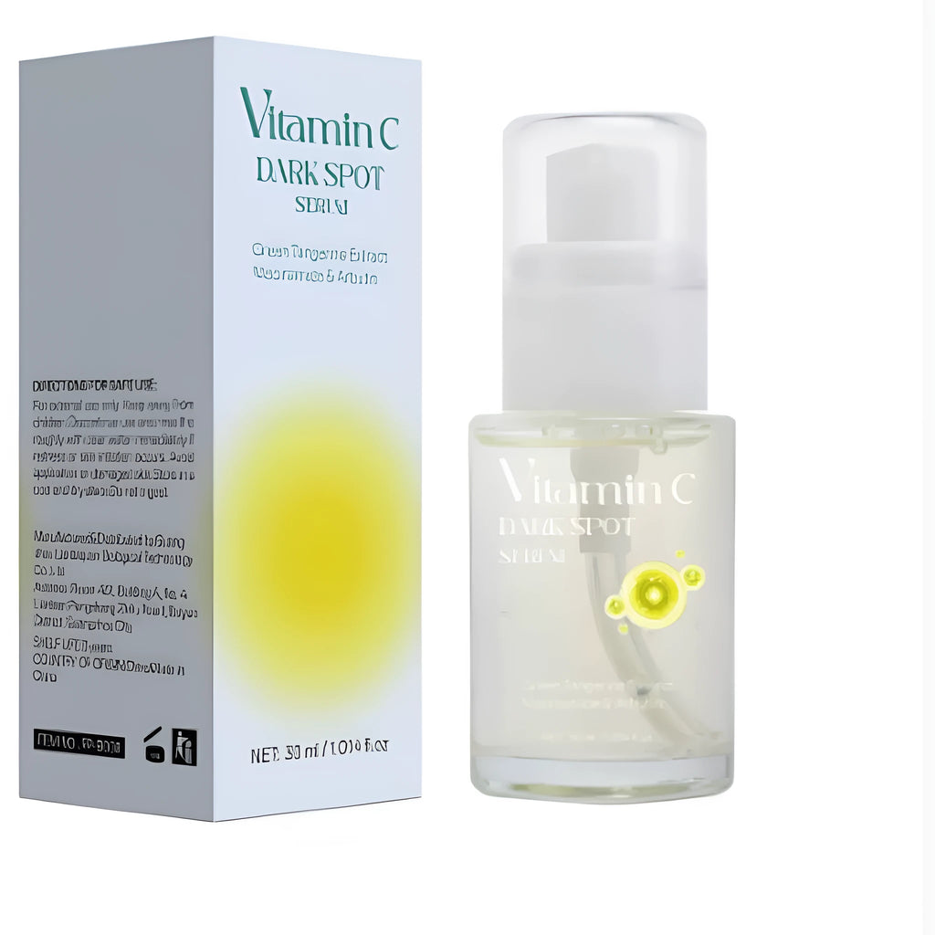 30ml bottle of vitamin C facial essence serum for spot treatment on all skin types