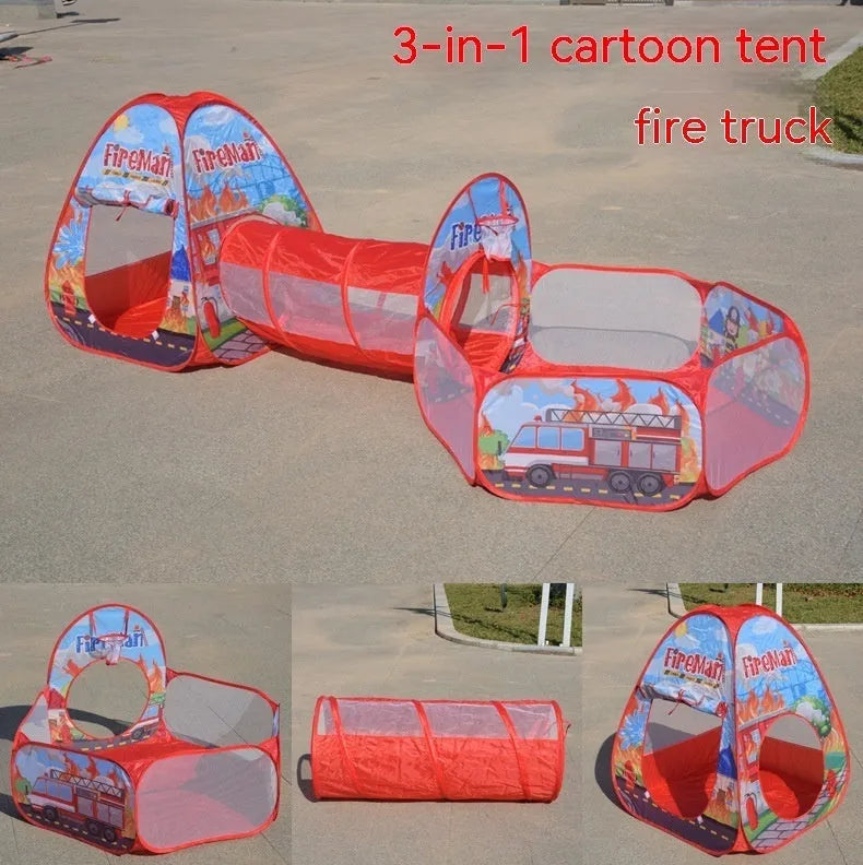 Underwater World three-in-one children's play tent with ball pool tunnel marine theme