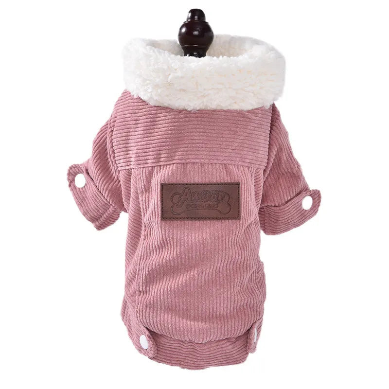 Lambswool grey dog fleece vest with wool lining for autumn and winter wear