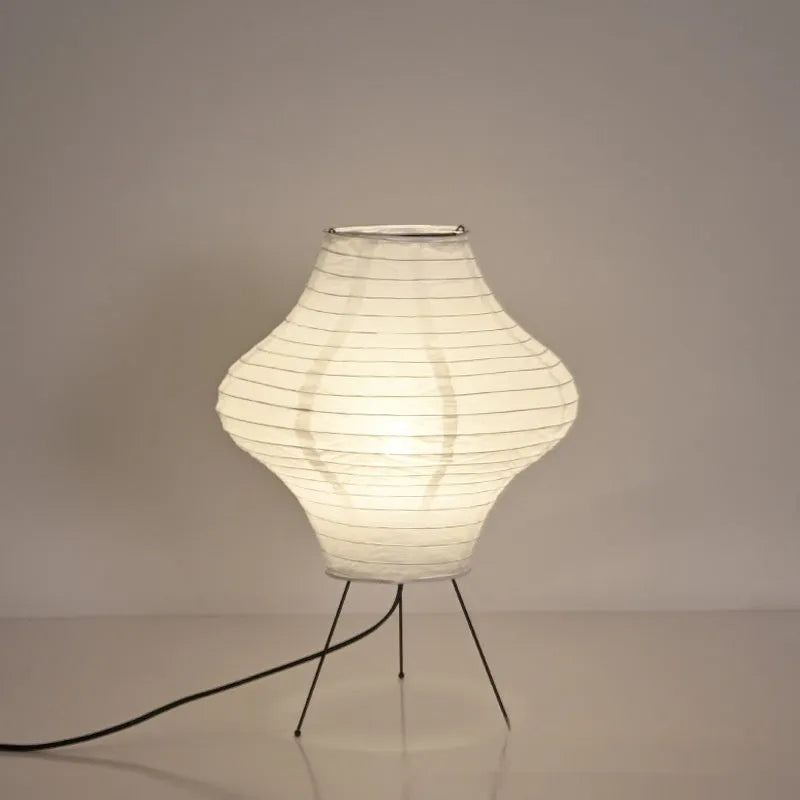 Japanese style xuan paper table lamp with three-colour light source, 32cm diameter by 45cm height