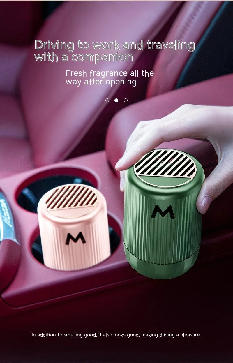 Solid car aromatherapy decoration cup in chosen colour, measuring 10cm by 6cm.