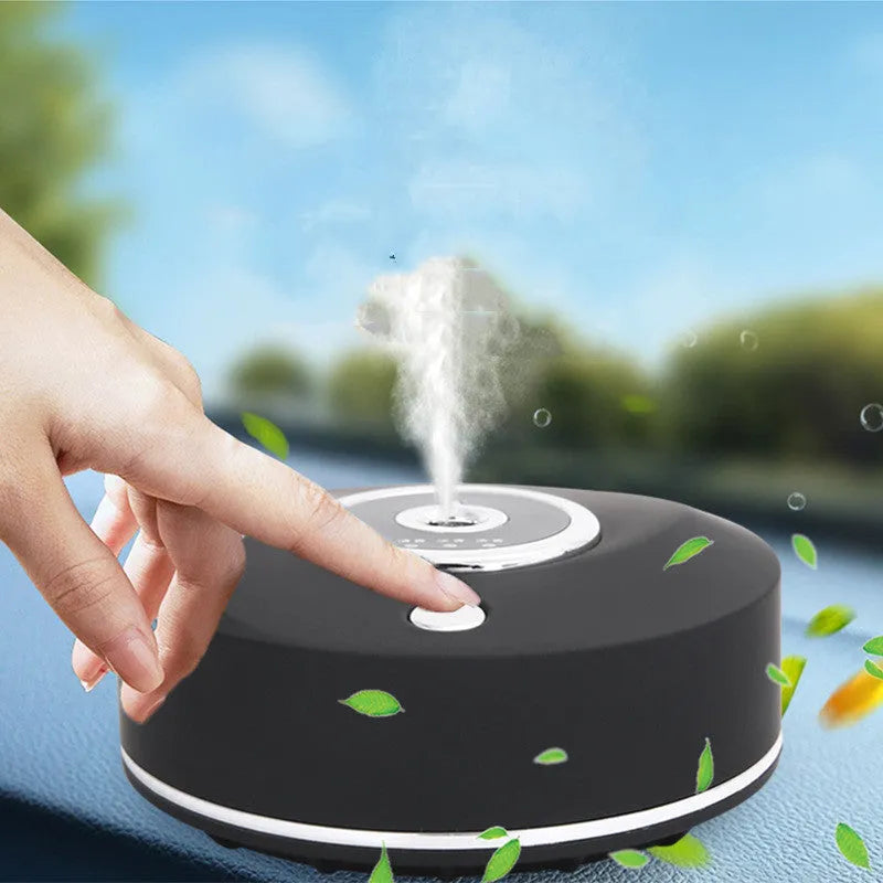 USB vehicle mounted spray aromatherapy machine in black, grey, or white for car cabin air freshening