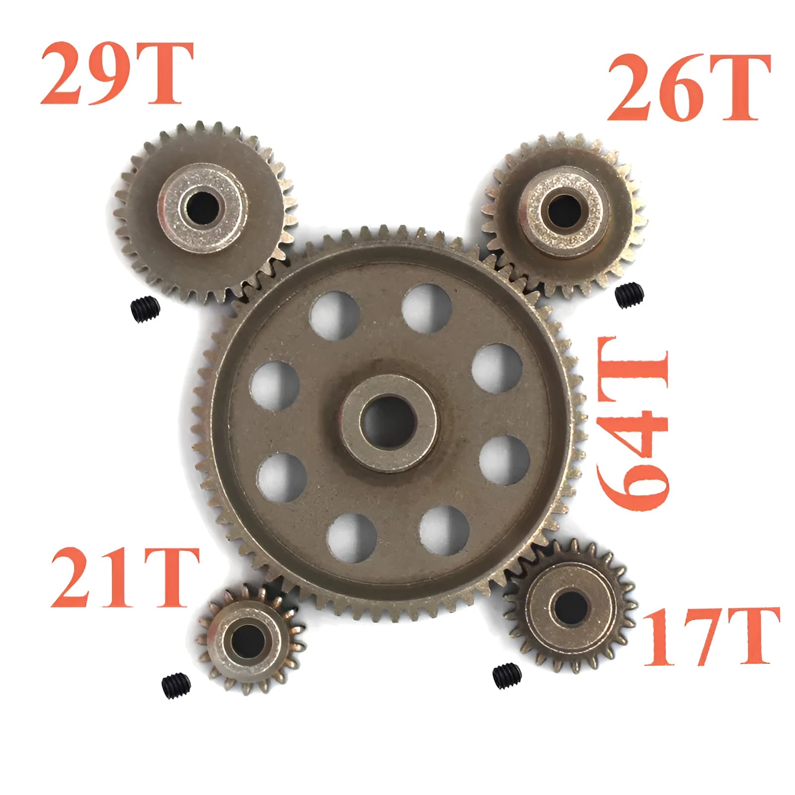 HSP Unlimited 110 Tram metal motor gear set with 64T and multiple tooth options