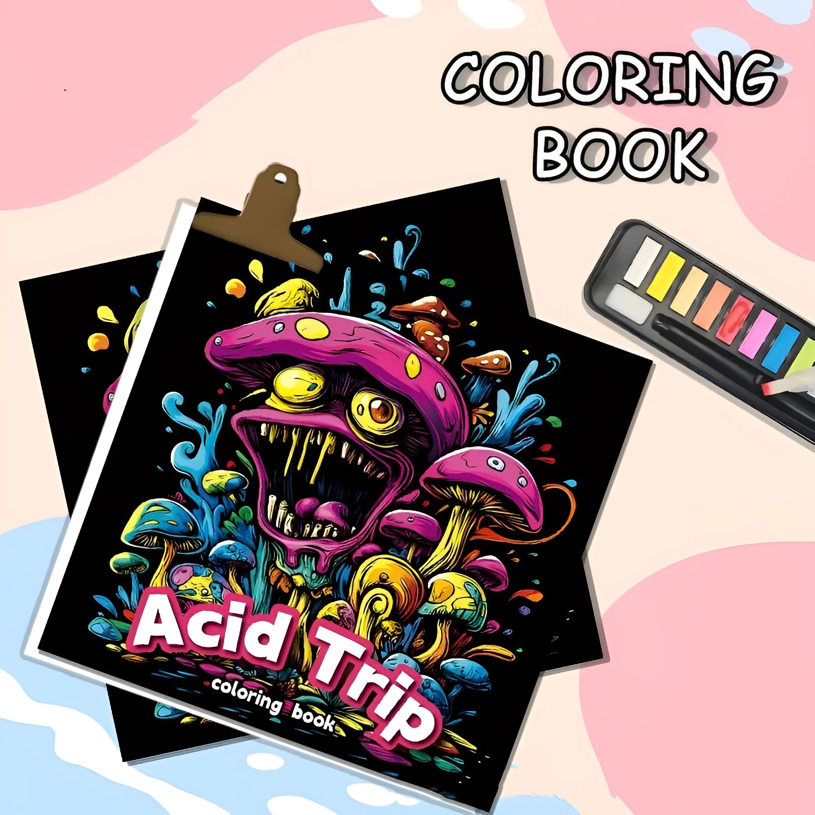 Acid tour coloured painting book or sketch pad with a length of 200mm.