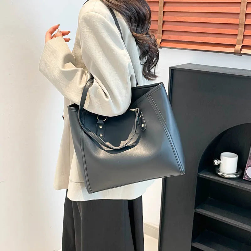 Korean style shoulder underarm bag horizontal square shape sandwich pocket PU material crossbody bag