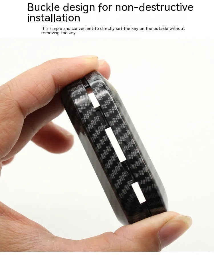 Fiat 500 remote key replacement shell with carbon fibre pattern in ABS plastic
