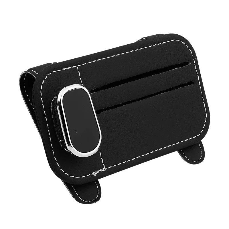 Cowhide leather automotive sun louver card holder in five colour options