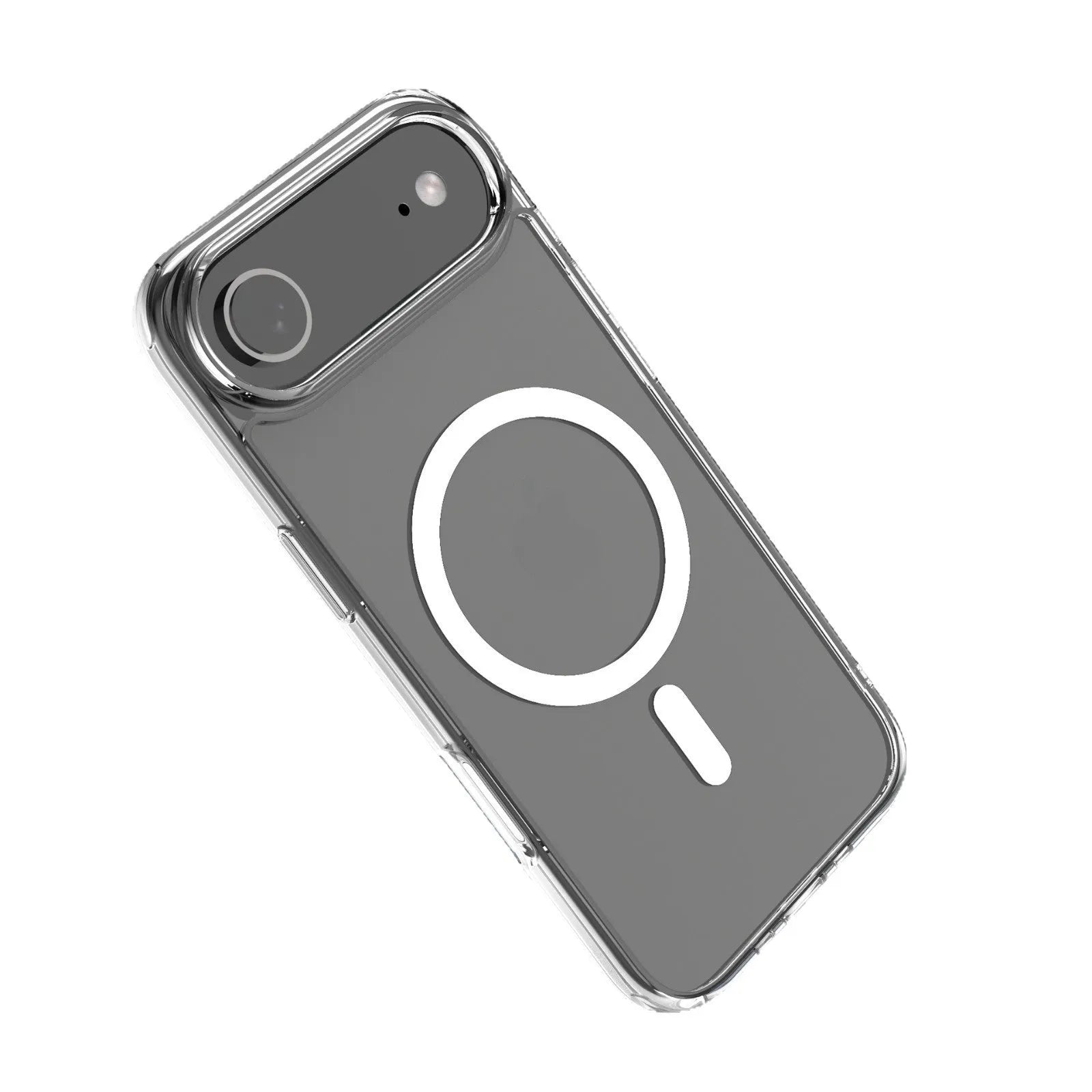 Transparent magnetic phone case for iPhone 17 series showing clear design with integrated magnetic elements