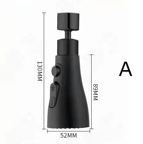 Universal pressurized kitchen faucet sprayer with 360 degree rotation in matte black