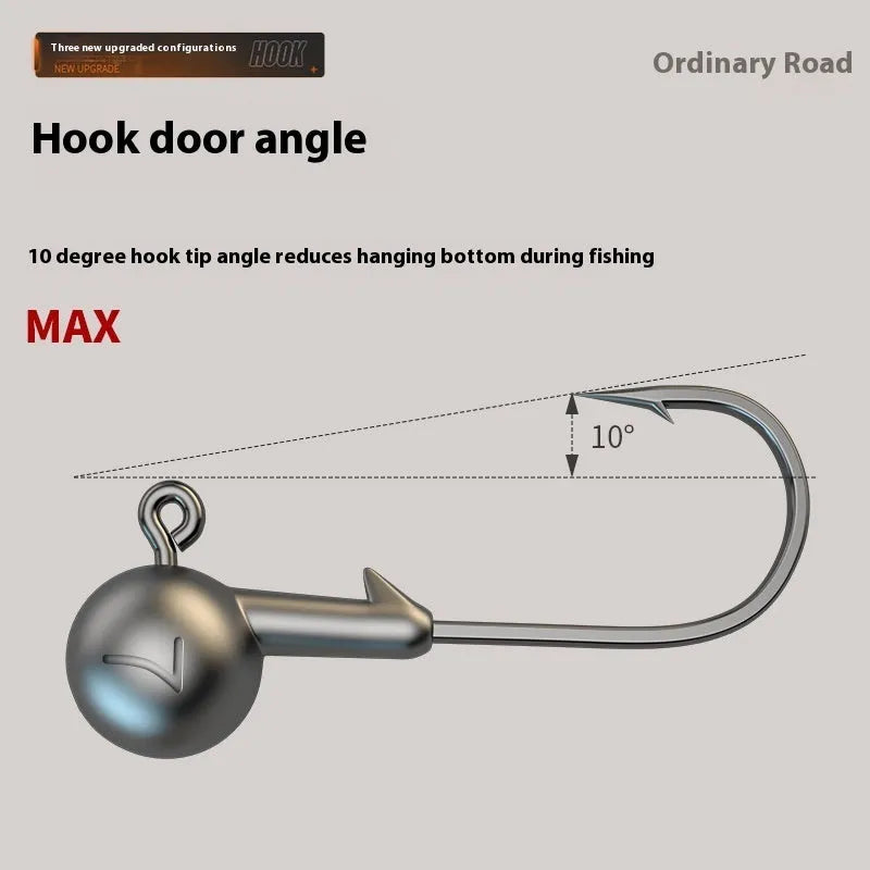 50-piece enhanced jig hooks with lead heads and four-times stronger construction