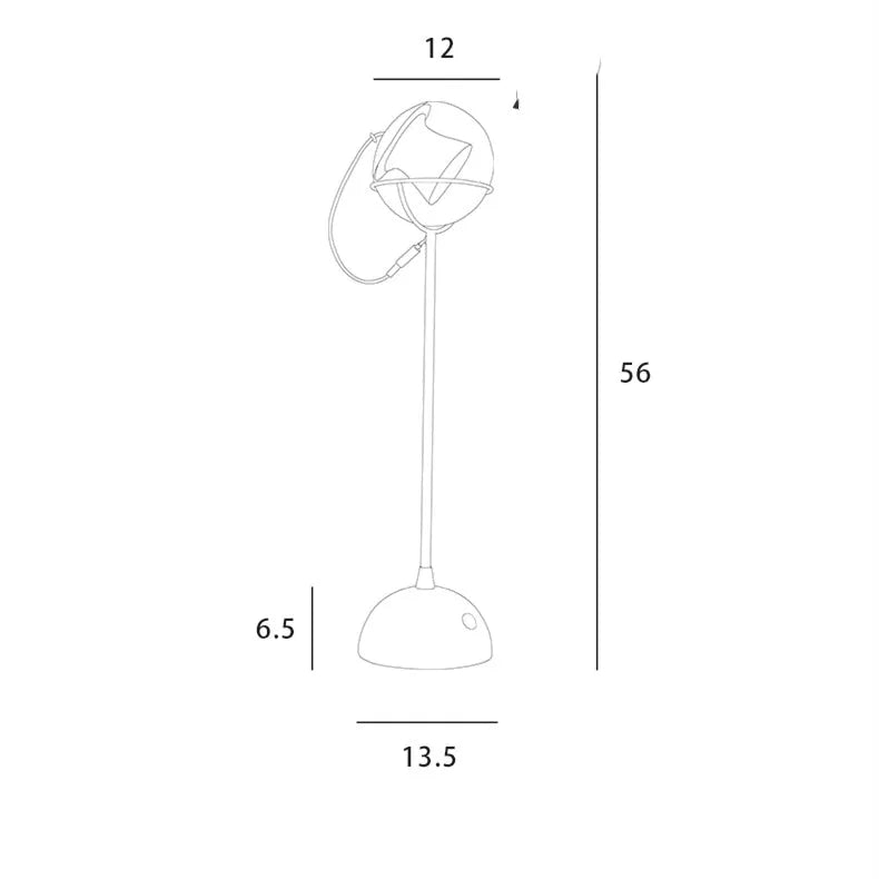 Glass desk lamp with dimmable touch control and LED light source on desk surface