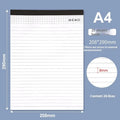 A4 tearable notebook with grid paper and a paper cover, shown open to reveal its pages.
