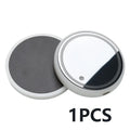 68mm LED cup holder coaster with 7-colour RGB lighting for cars, showing non-slip acrylic surface and USB charging port