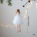 Pink cloth ballet girl angel doll plush pendant on a white background
