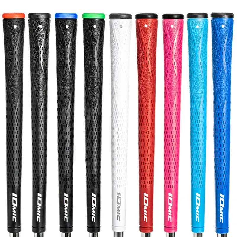 TPE material golf club grip in various colour options on a club shaft.