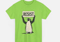 Straight cut cotton summer t-shirt in black, green or white with short sleeves and round neck