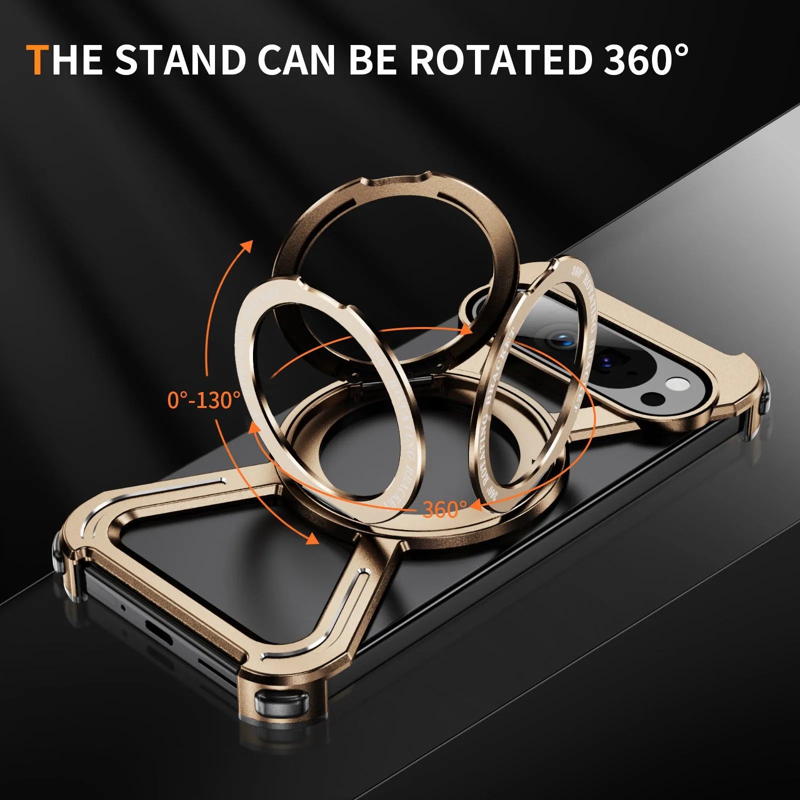 Black metal magnetic rotating bracket phone case for Google Pixel 9 Pro