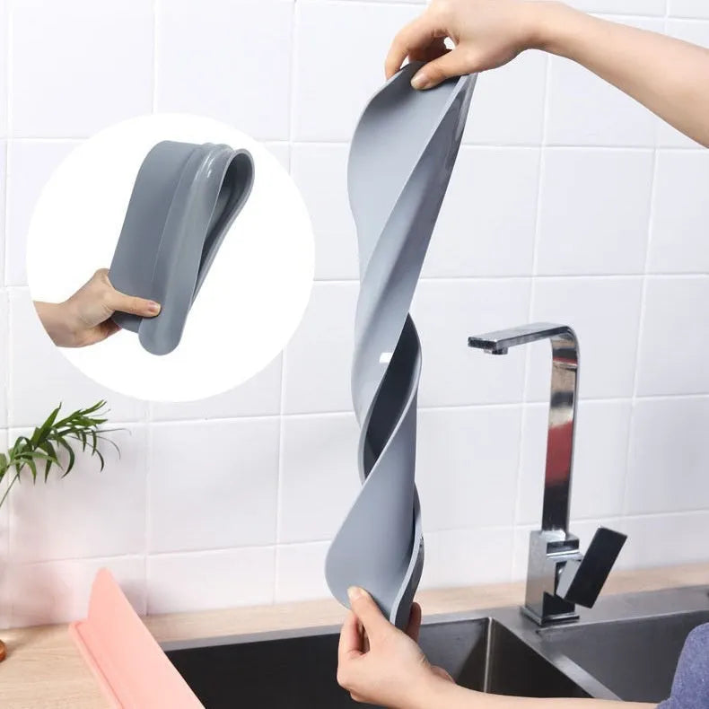 Silicone kitchen sink water blocking plate in grey, blue or black measuring 52×85mm
