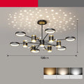 Black 13-head iron pendant lamp chandelier with Nordic star design and remote control