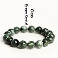 Natural green Grade 7A Dragon Crystal bracelet with 8-9mm round beads and a Ruyi design element.