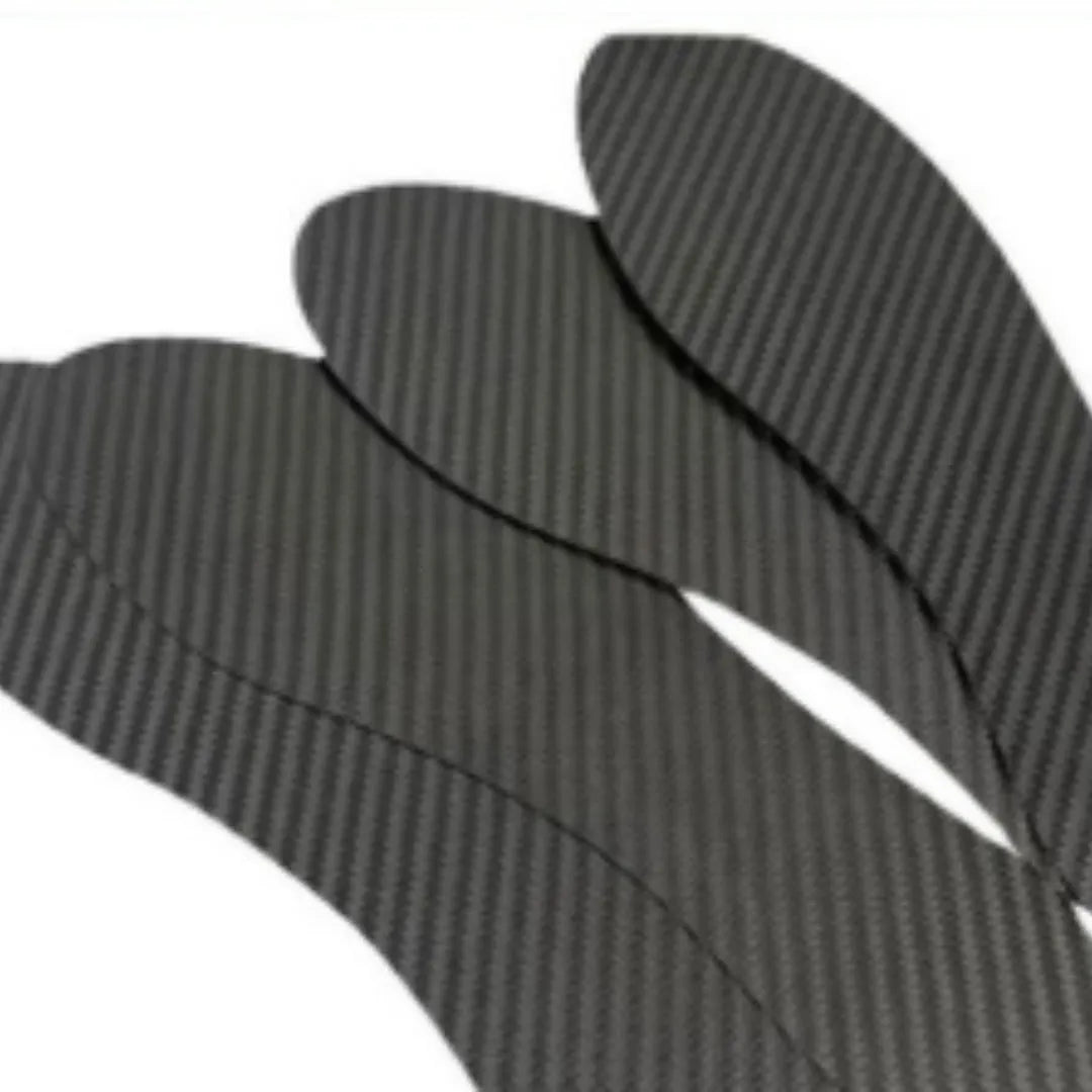 Black 3K full palm carbon fiber running insoles for shock absorption and high elasticity athletic performance