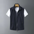 Men's slim fit rabbit fur vest with hood in army green colour showing front view