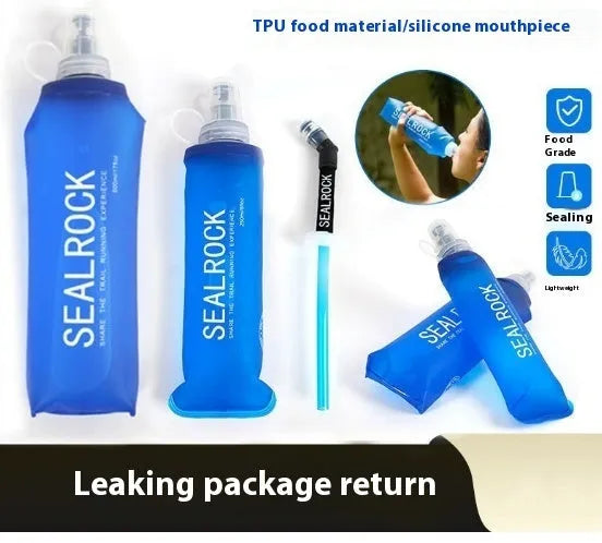 Portable plastic drinking straw for mountain biking and climbing off-road use