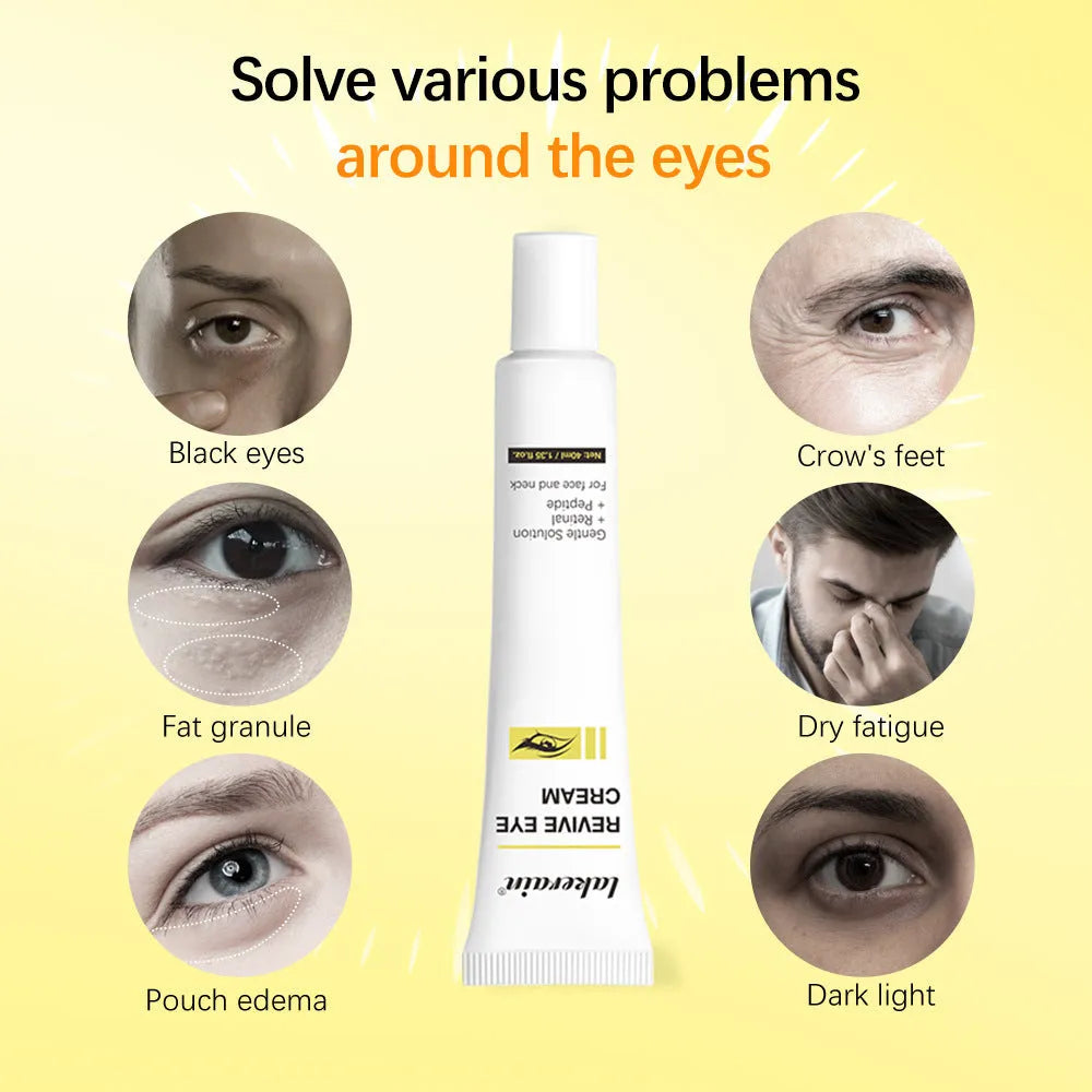 40ml bottle of retinol eye cream for treating dark circles and fine lines.